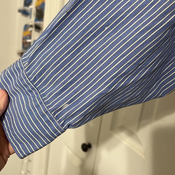 Tommy Hilfiger Men’s Striped Button Down Long Sleeve 17.5 (34-35) - Picture 4 of 9